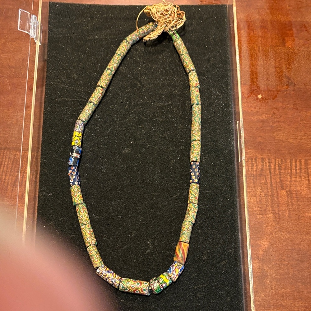 Handcrafted Millefiori Glass African Trading Beads Necklace